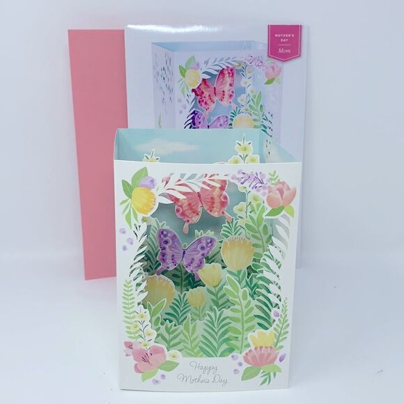 Hallmark Paper Wonder Pop-Up Card Butterfly Garden Plant Mom Happy Mothers Day - Picture 4 of 11